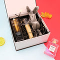 White clamshell gift box square book style cardboard 12x12x6cm for cosmetics