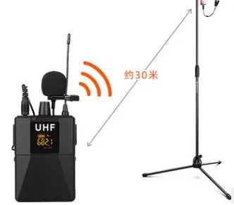 Little Bee X3 black wireless lavalier lapel microphone with transmitter.