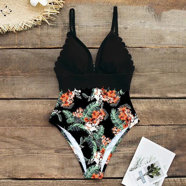 Women one-piece swimsuit with padding in colour option, polyvinyl alcohol fibre fabric, plus size swimwear