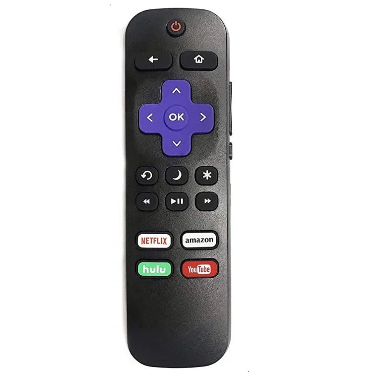 Black Roku TV remote control for compatible televisions with infrared wireless operation