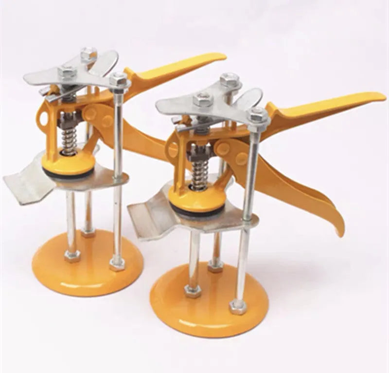 Metal alloy tile raising locator with adjustable height for concrete and tile installation