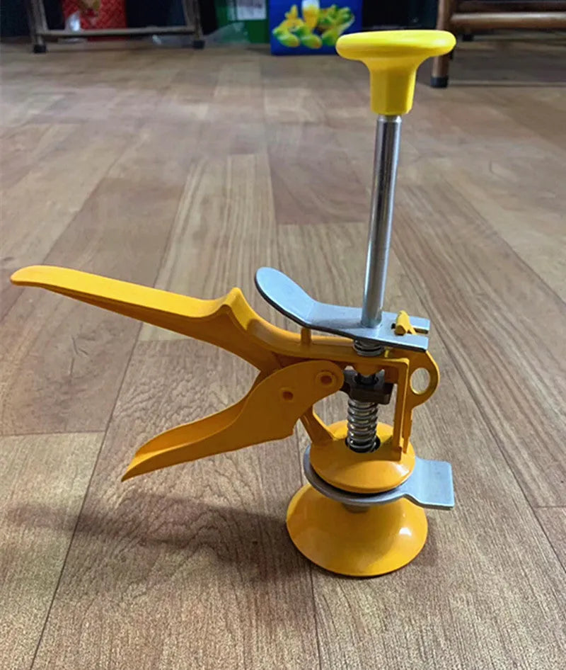 Metal alloy tile raising locator with adjustable height for concrete and tile installation