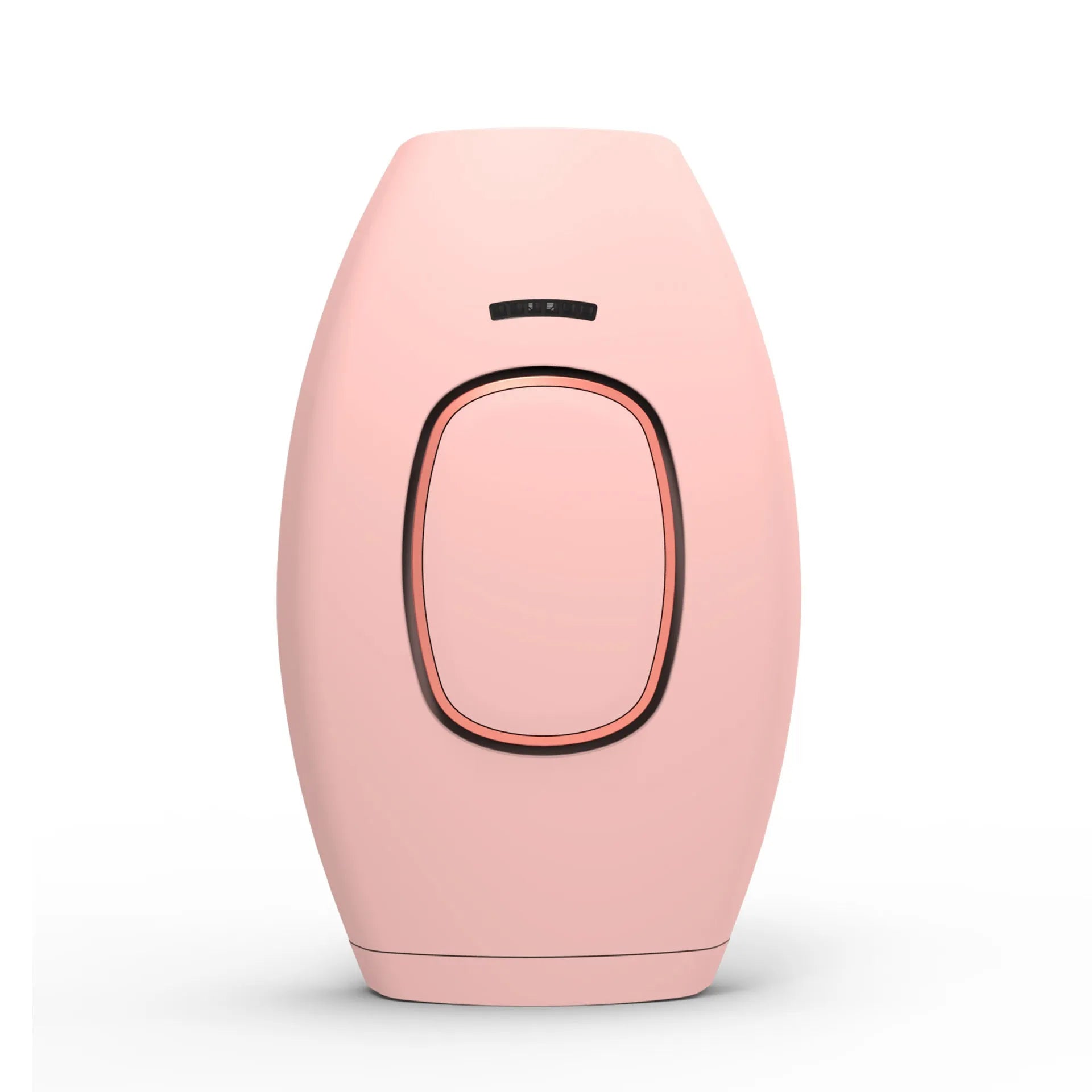 Home laser hair removal device in white, compact ABS body, 124x83x48.5mm, with UK plug adapter