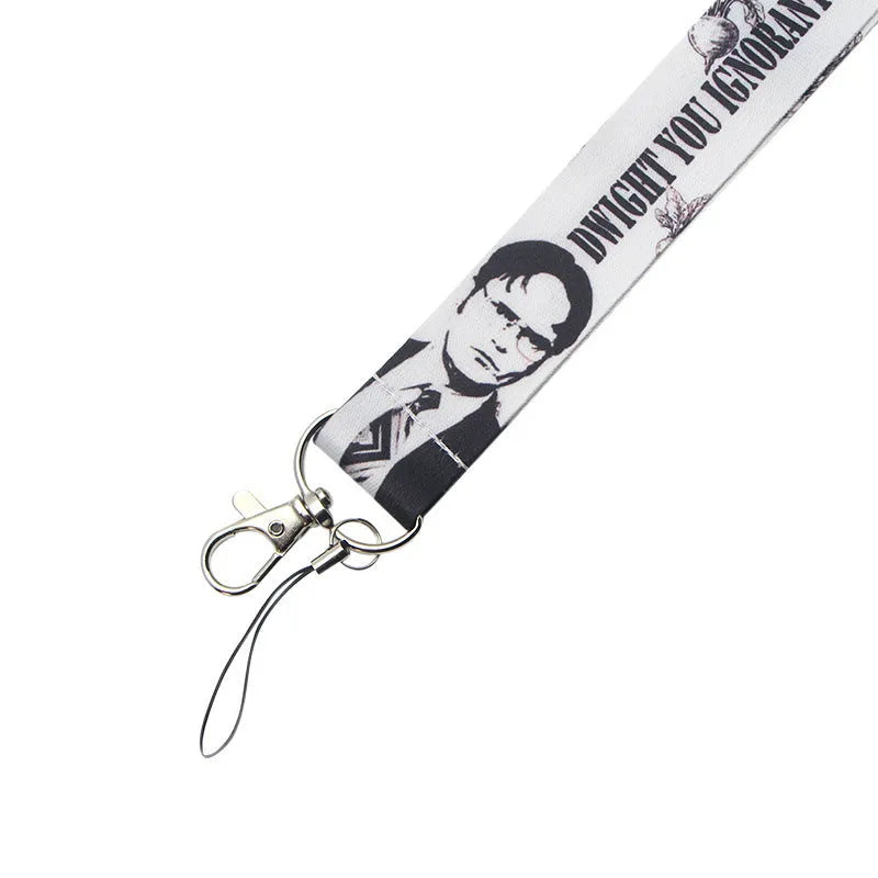 Ulticolor polyester lanyard with thermal transfer print, metal buckle, and small rope buckle.