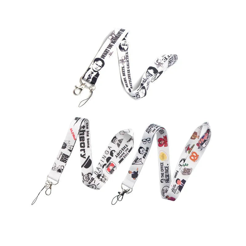 Ulticolor polyester lanyard with thermal transfer print, metal buckle, and small rope buckle.