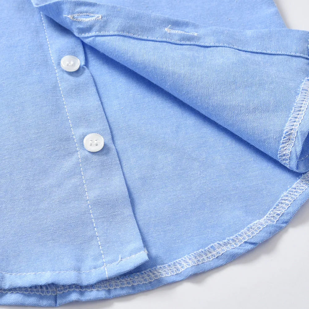 Boys blue gentleman bib pant suit with bow tie, Korean style for autumn winter