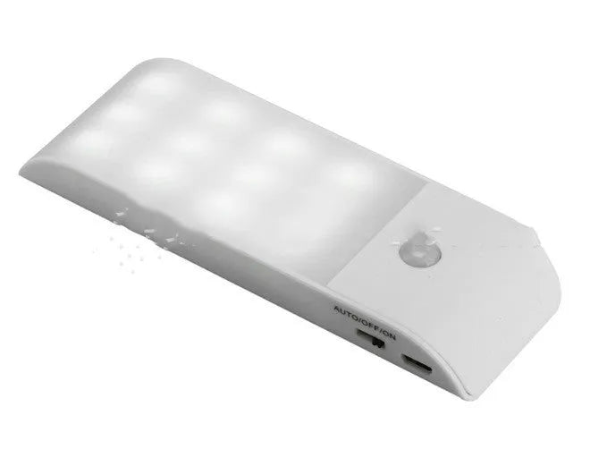 12LED rechargeable human body sensor night light with infrared motion detection and PVC shade