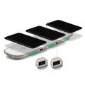 Universal Qi wireless charging pad in black and white colours with USB cable