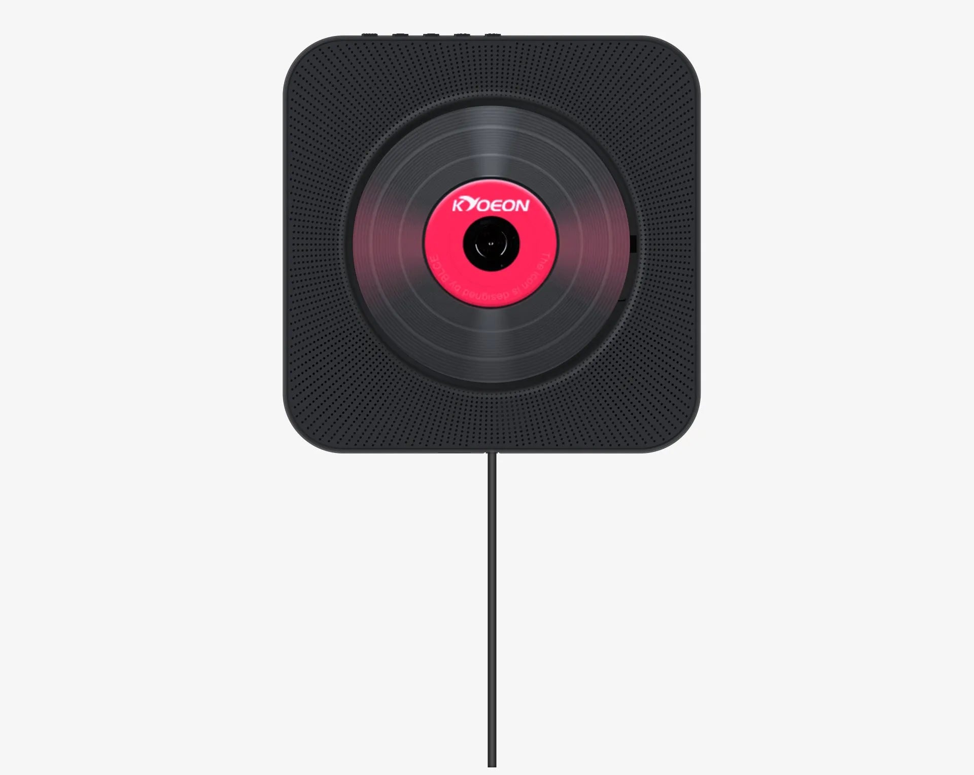 Wall-mounted CD and DVD player with remote control in white, black, blue or pink colour options