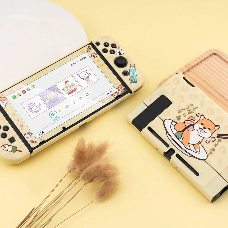 Clear silicone protective case for Nintendo Switch with ergonomic back grip design