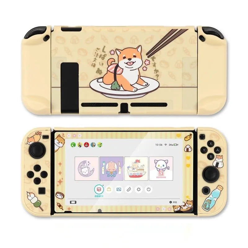 Clear silicone protective case for Nintendo Switch with ergonomic back grip design