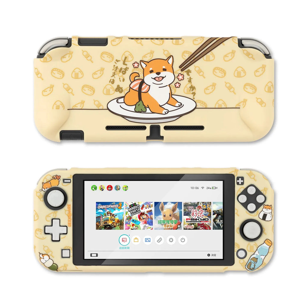 Clear silicone protective case for Nintendo Switch with ergonomic back grip design