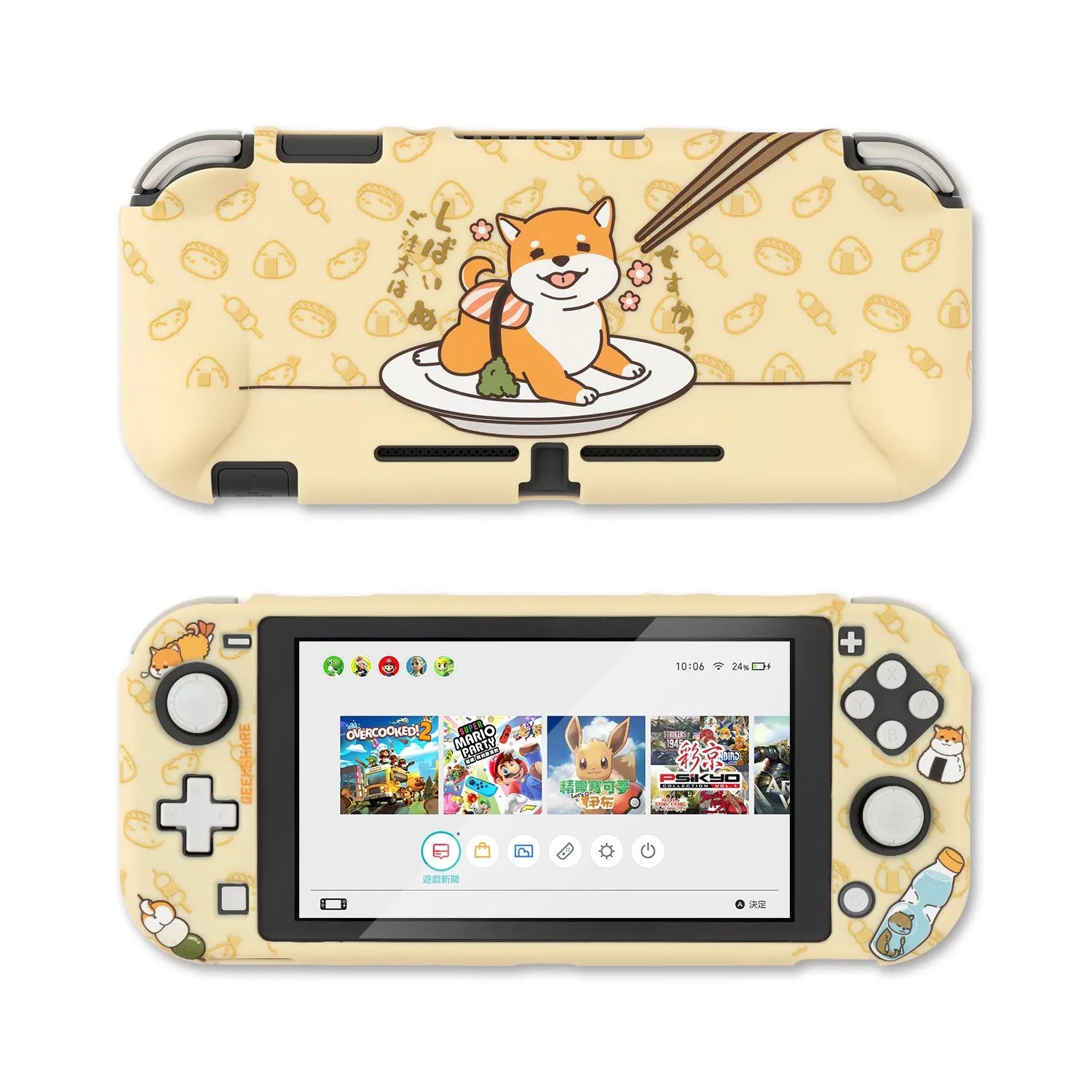 Clear silicone protective case for Nintendo Switch with ergonomic back grip design