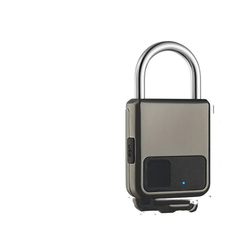 Smart Fingerprint Padlock Waterproof Anti-theft with rechargeable lithium battery for locker and luggage security