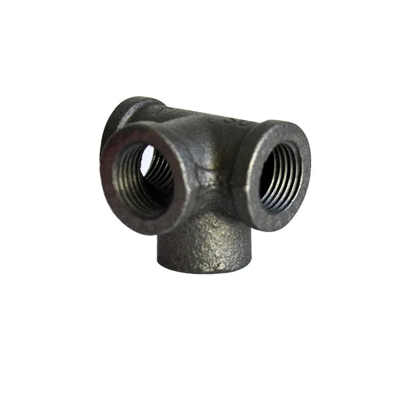 Galvanized steel four-way pipe fitting for DN15 DN20 DN25 plumbing connections