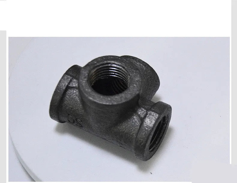 Galvanized steel four-way pipe fitting for DN15 DN20 DN25 plumbing connections