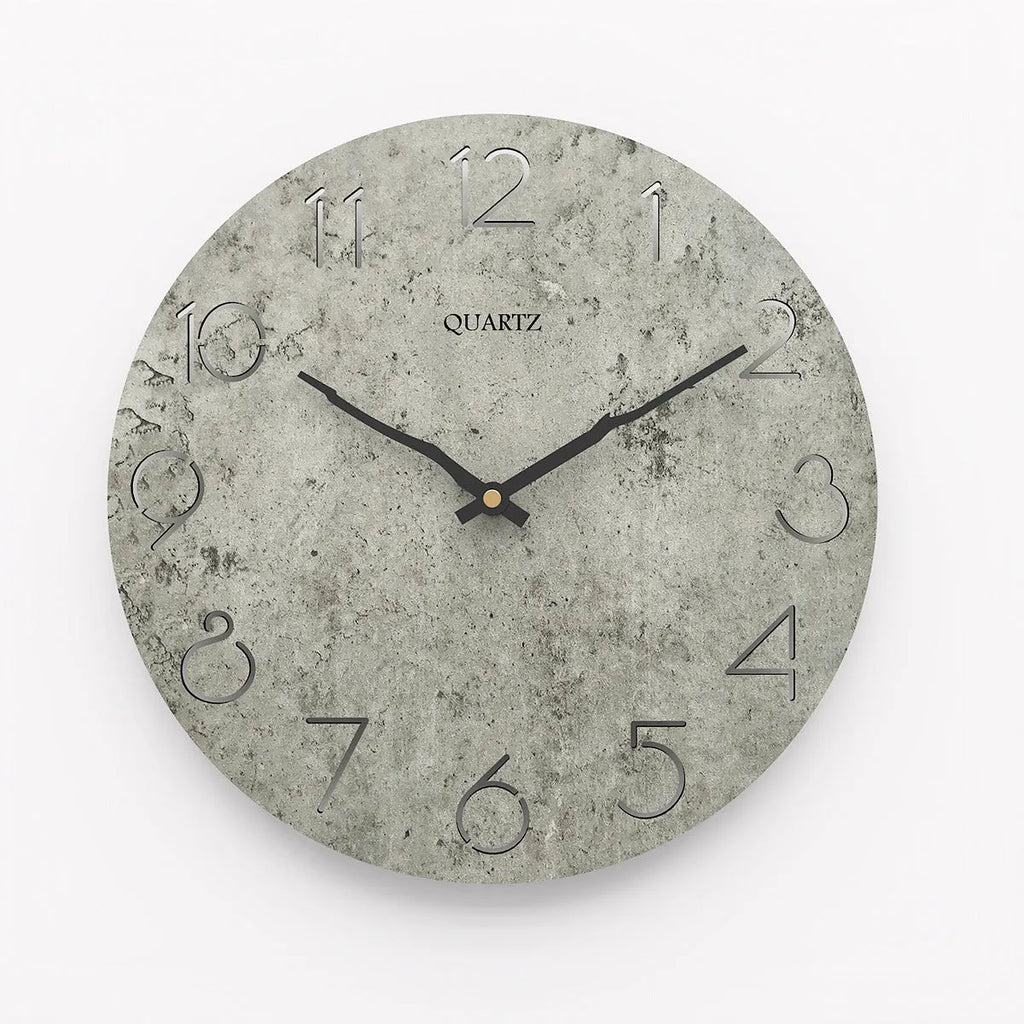 Grey contemporary wall clock with 40cm diameter circular face and European style design