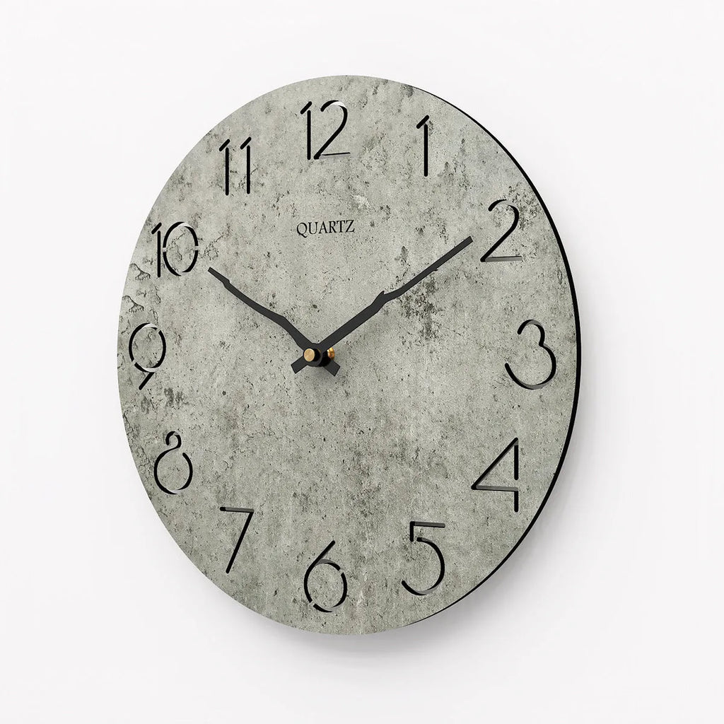 Grey contemporary wall clock with 40cm diameter circular face and European style design