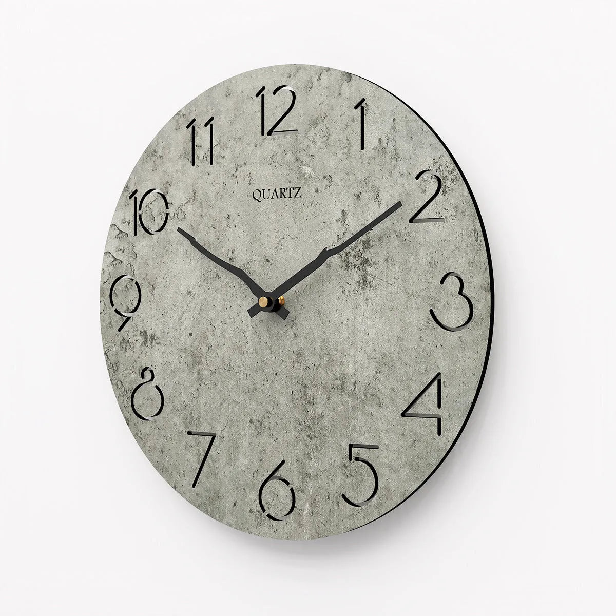 Grey contemporary wall clock with 40cm diameter circular face and European style design