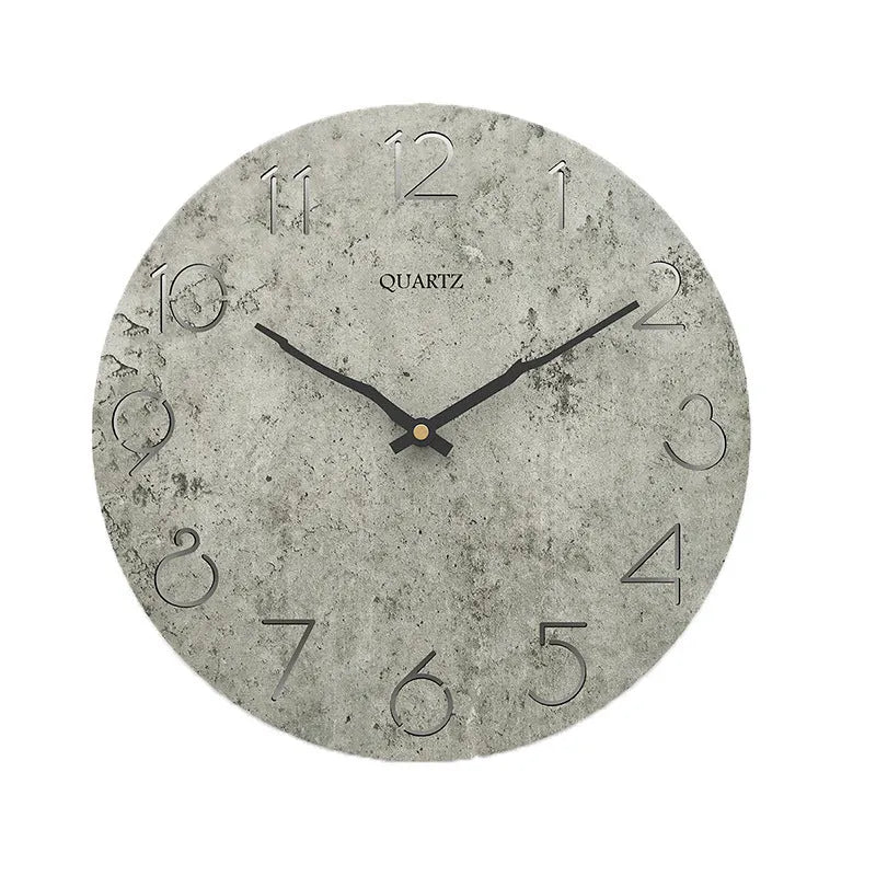 Grey contemporary wall clock with 40cm diameter circular face and European style design