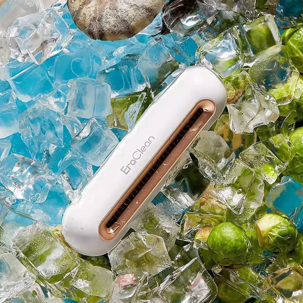 Rose gold USB car air purifier and deodoriser unit for small spaces.