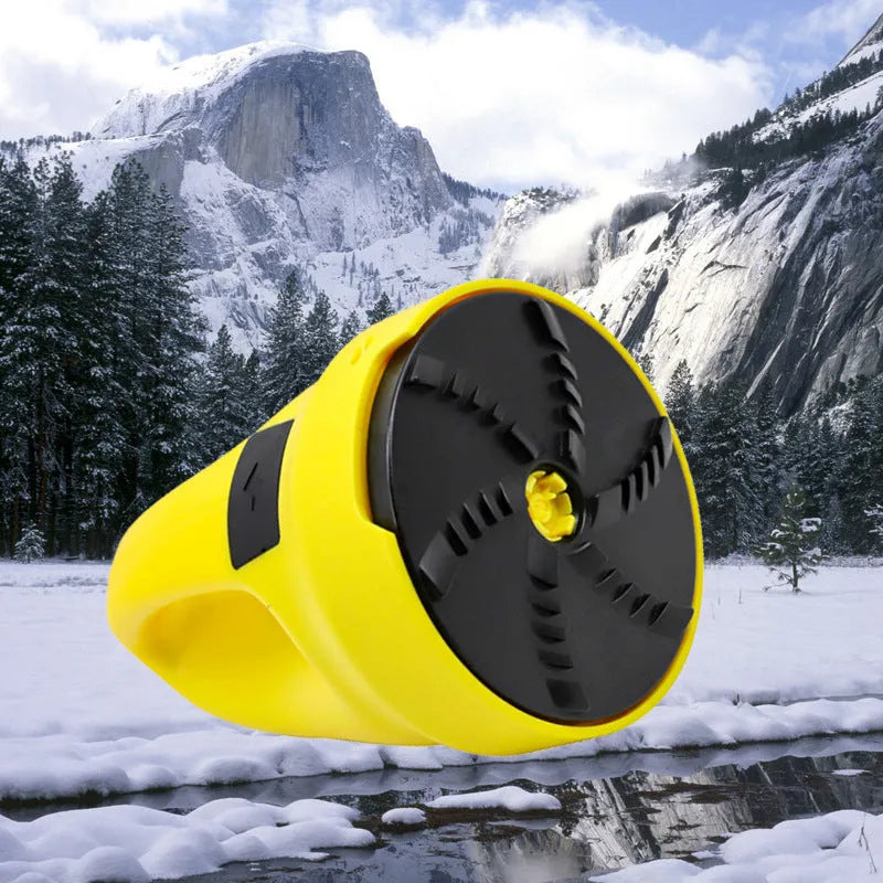 Yellow electric car snow scraper with ABS body and 3000mAh lithium battery for windscreen ice removal
