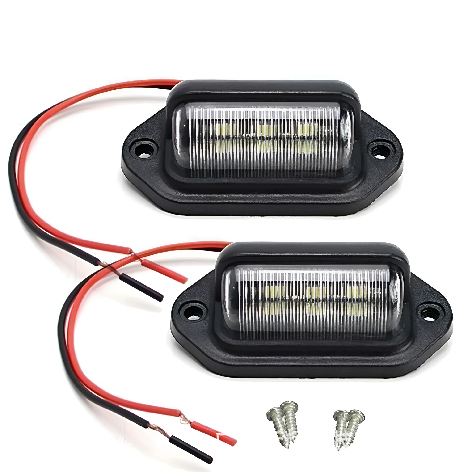 6LED truck license plate light with black housing and 2835 SMD LEDs