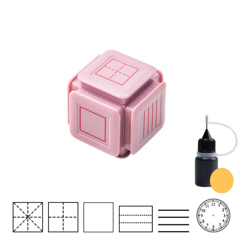 Six-sided Creative Pinyin English Tianzi Grid Seal with photosensitive technology