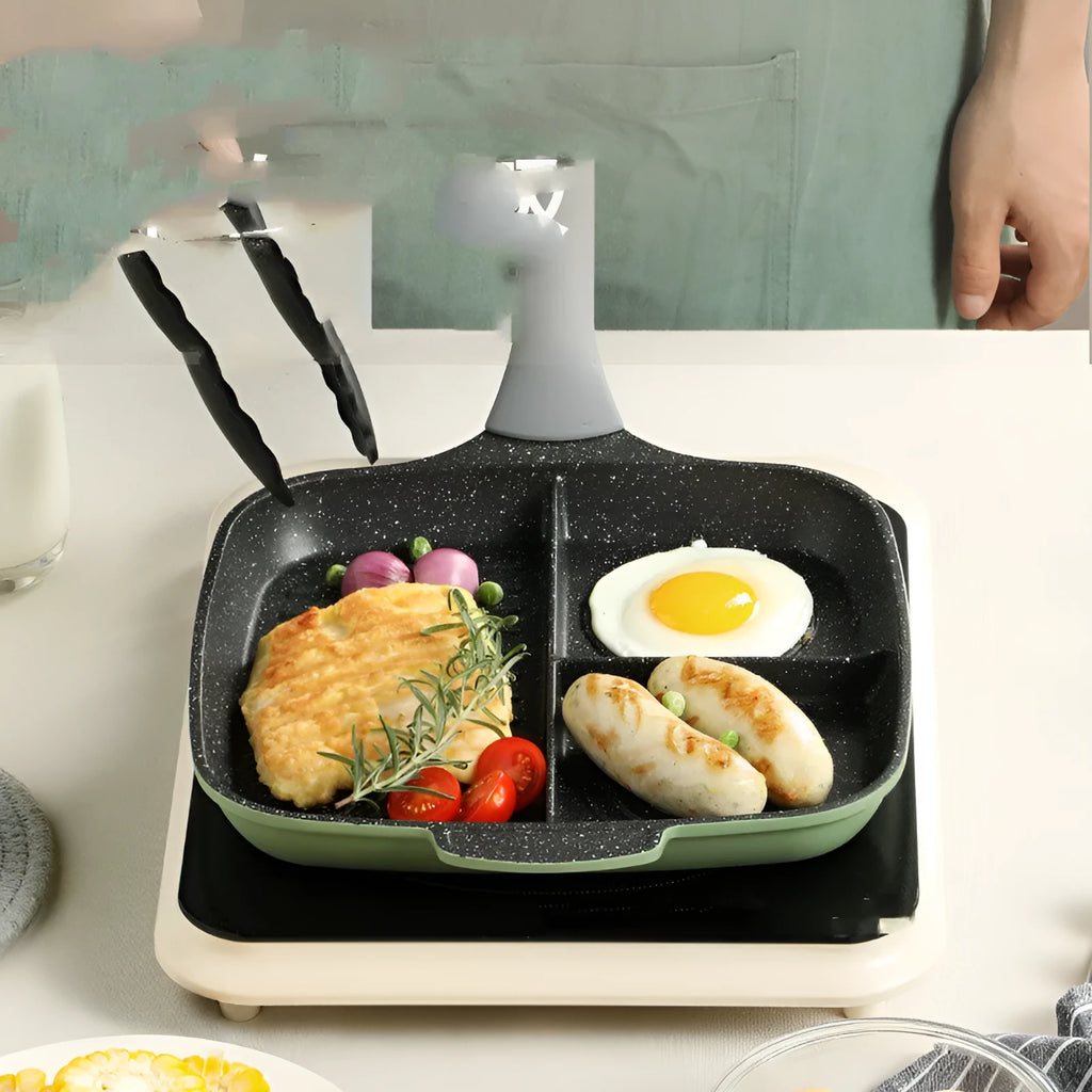 Green 26cm non-stick breakfast frying pan with composite multi-layer bottom