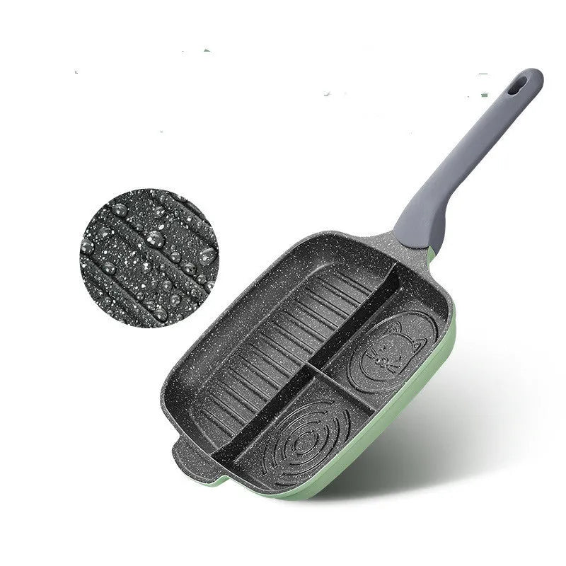 Green 26cm non-stick breakfast frying pan with composite multi-layer bottom