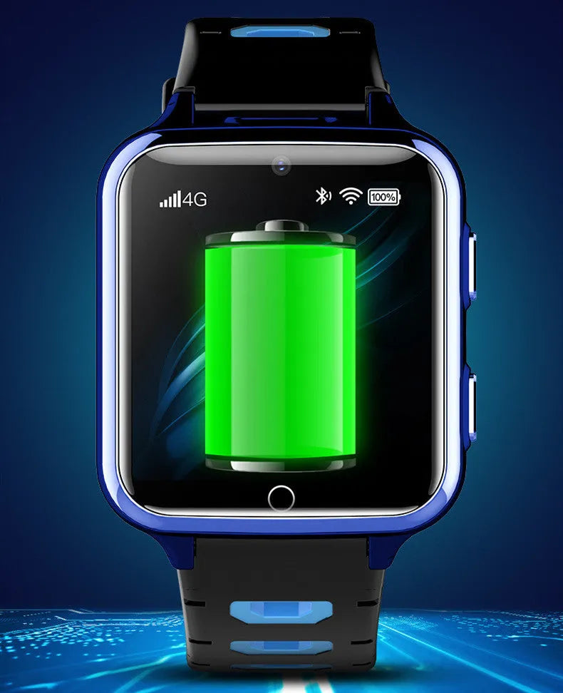 Children's smart watch with 1.54-inch screen and silicone wristband in black, blue, or pink colours