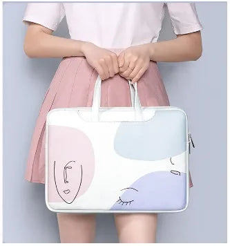 15.6 inch waterproof laptop bag in blue with shockproof design and soft handle