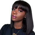 Unice Hair black real human hair wig in 10inch short to medium length style