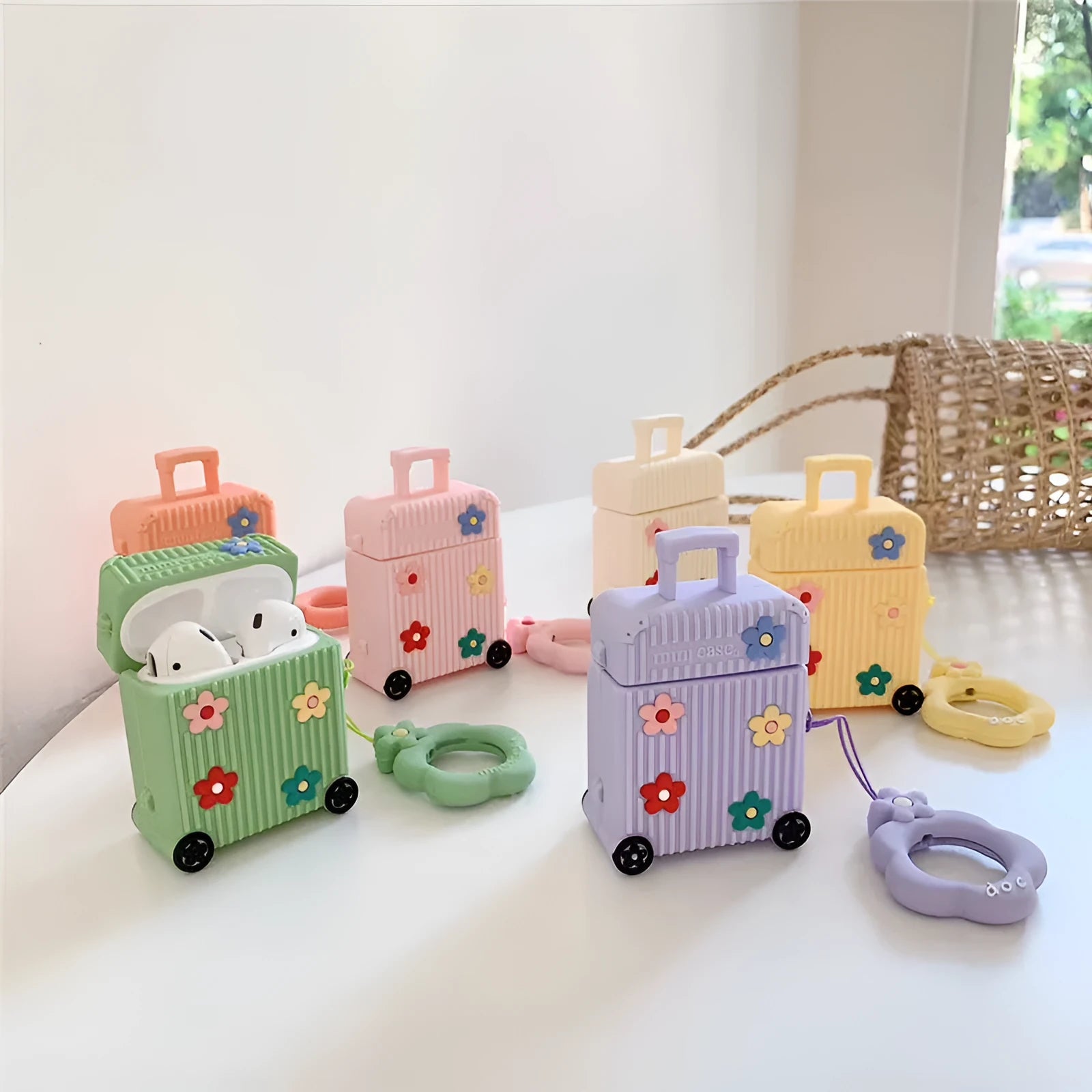 Silicone flip cover for Apple AirPods 1st and 2nd generation in multiple colour options.
