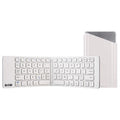 Folding Bluetooth keyboard and mouse set with touchpad, full-sized keys, wireless connection, available in Elegant White, Retro Green, and Cherry Powder.