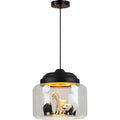 Modern minimalist single head glass chandelier with 9W LED, 240x170mm, 1m adjustable height, white or black finish for children's room