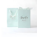 Small gift box with matching handbag and raffia tie in four colour options