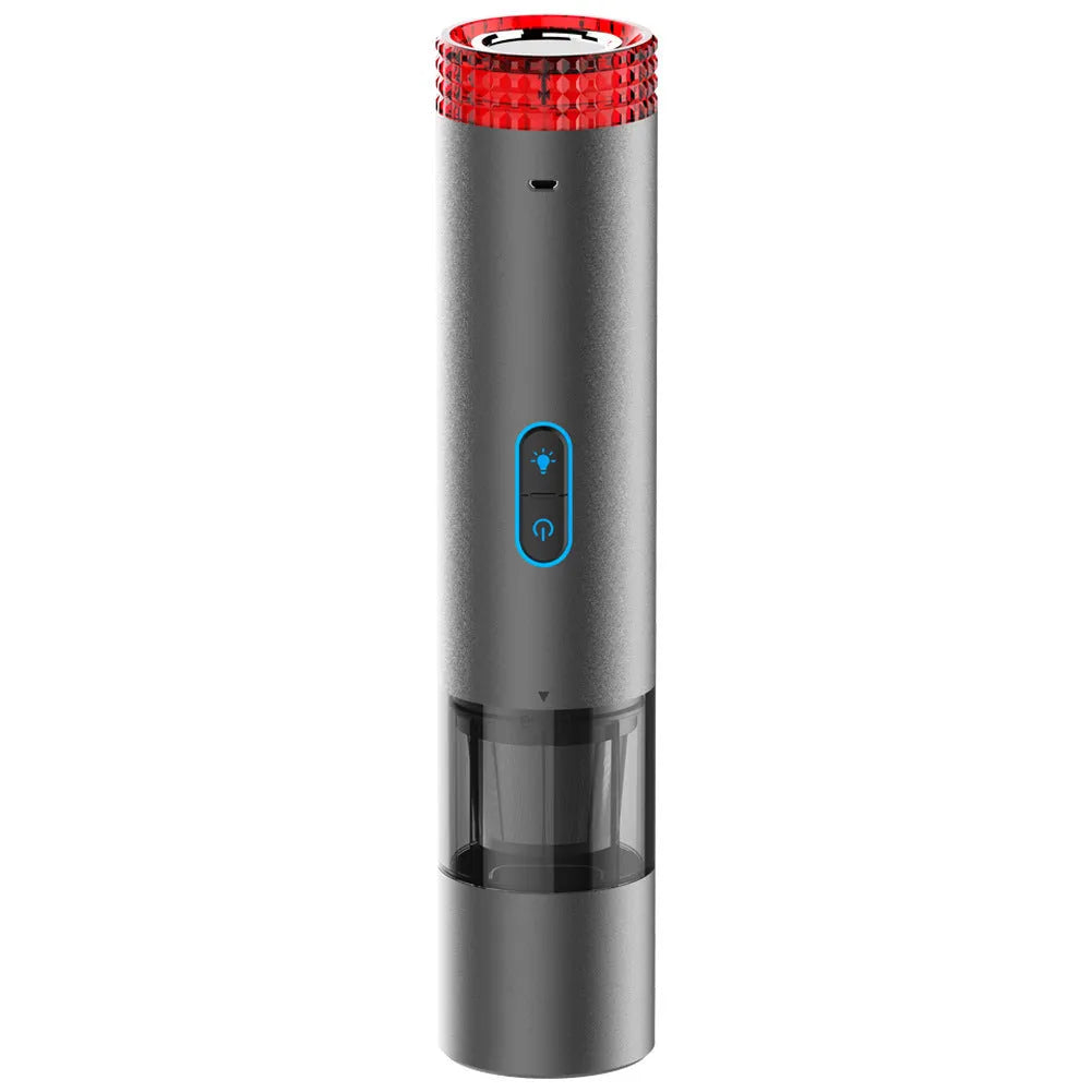 V6 portable wireless car vacuum cleaner with handheld lamp and spotlight in black colour