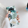 Samsung phone case with green leaf flower design on TPU back cover for Galaxy S10 S20 A51 Note10 models