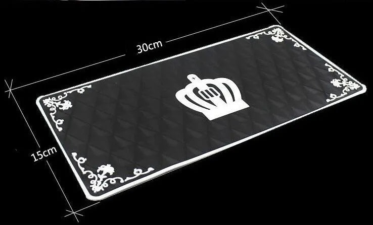 Car anti-skid pad 30cm x 15cm PVC dashboard mat in An crown and Crowe heart designs