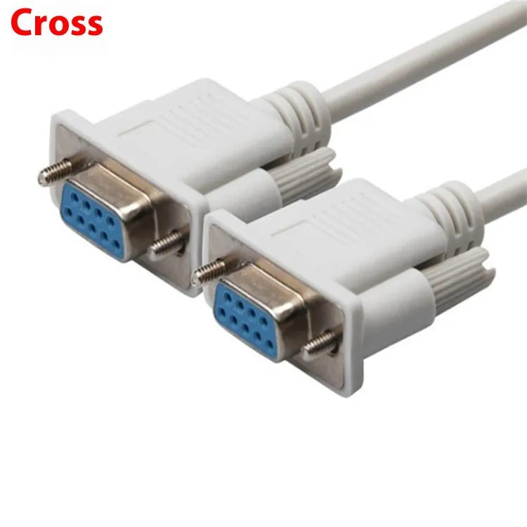 Milky white RS232 serial cable with female DB9 connectors at both ends