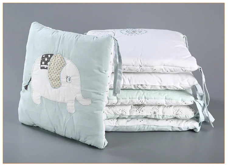Baby cotton elephant bed 30x30cm in Morandi colour with animal pattern, six sets for crib use