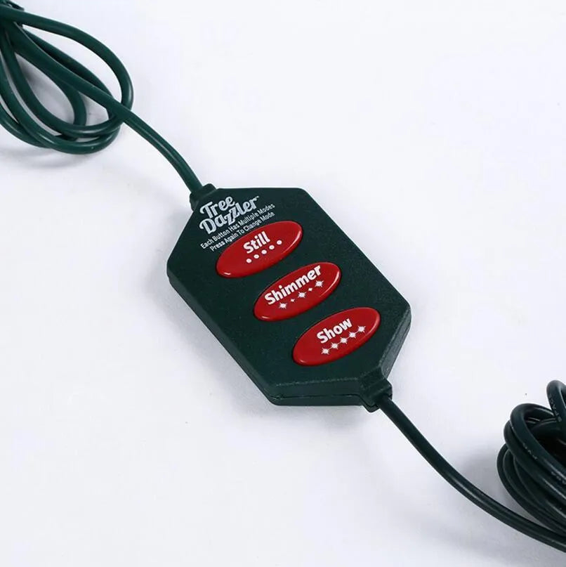 64 LED Christmas tree light string with button control for dimming and colour change functions