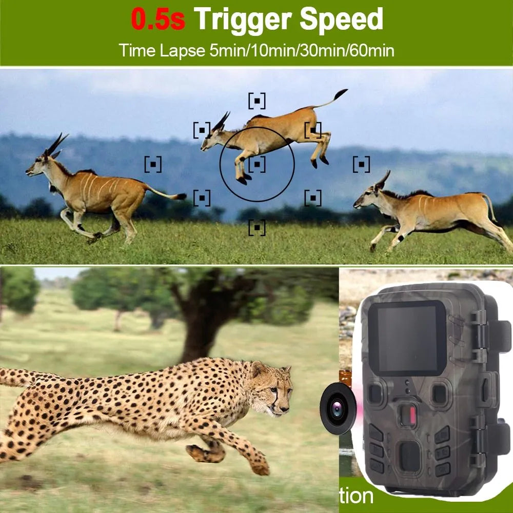 Black infrared night vision monitoring device with TF card slot and plastic construction