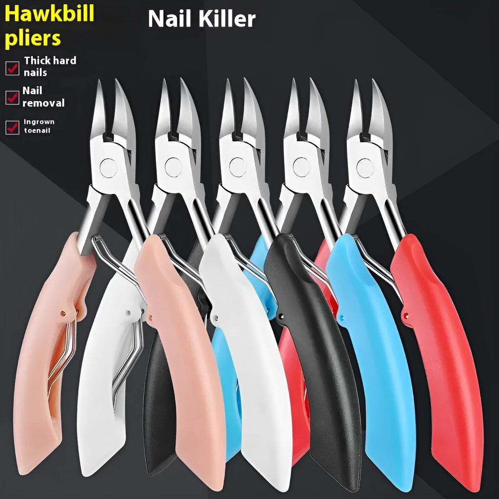Bevel olecranon nail clippers with nail groove slot in multiple colour options