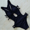 Women's printed one-piece swimsuit with open back, chest pad and rainbow colour option