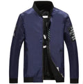 Reversible men's flight jacket showing both sides in slim fit with stripe pattern