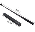 Black retractable aluminium selfie stick extended to 1.2m with a smartphone attached and a Bluetooth remote.
