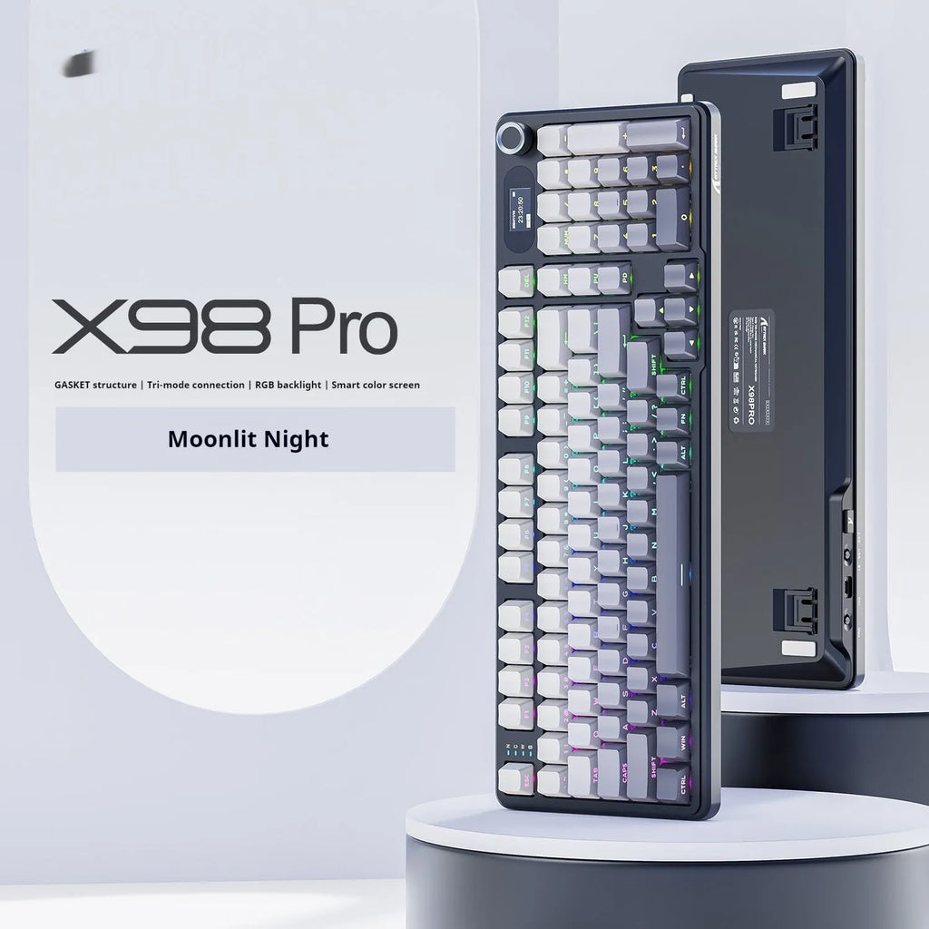Attack Shark X98PRO three-mode RGB wireless Bluetooth mechanical keyboard with side engraving and knob