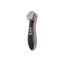 Thermage colour light beauty instrument IPL device in gold, 17.5 x 4.5 x 5cm, with six modes and USB power